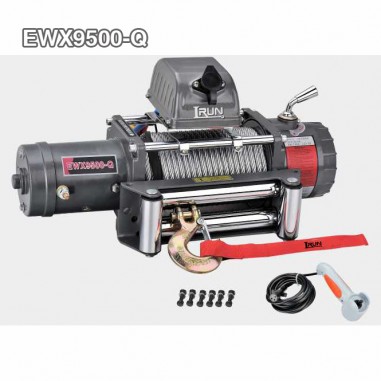 Fast Speed Recovery Winch 9500 lb Control Box Tied On Winch Bar  Fast Speed Recovery Winch 9500 lb Control Box Tied On Winch Bar