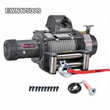 Electric Heavy duty Truck Winch 17500 lbs Control Box Tied on Winch Bar Electric Heavy duty Truck Winch 17500 lbs Control Box Tied on Winch Bar